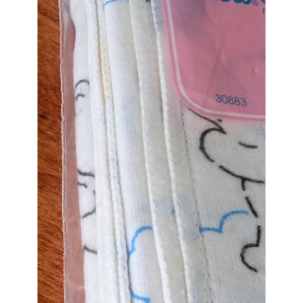 Vintage Carter's Infant Baby Receiving Blankets Bear Balloon Polk Dot Rare White